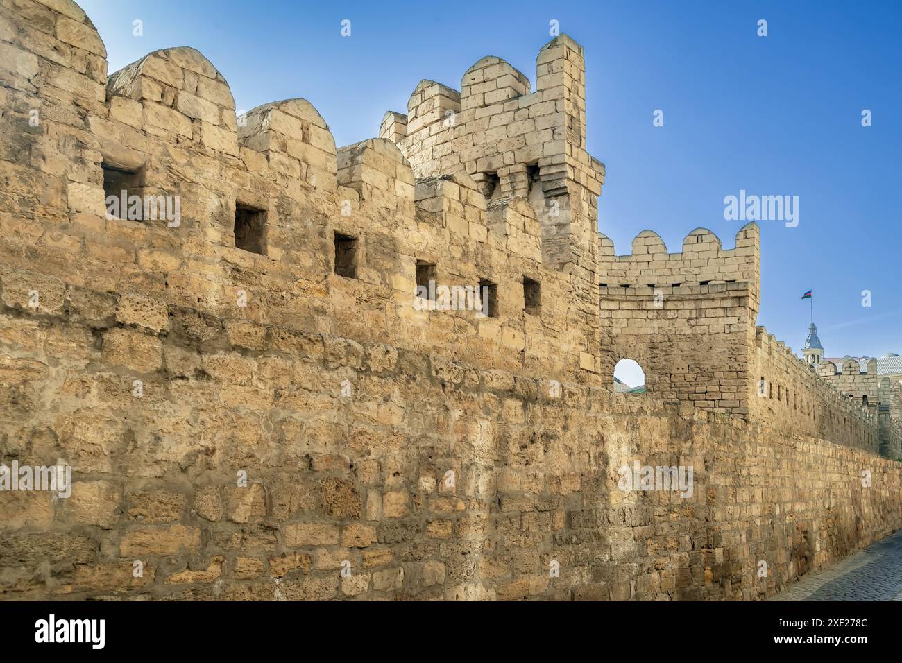 Mur de la forteresse de Bakou, Azerbaïdjan Banque D'Images
