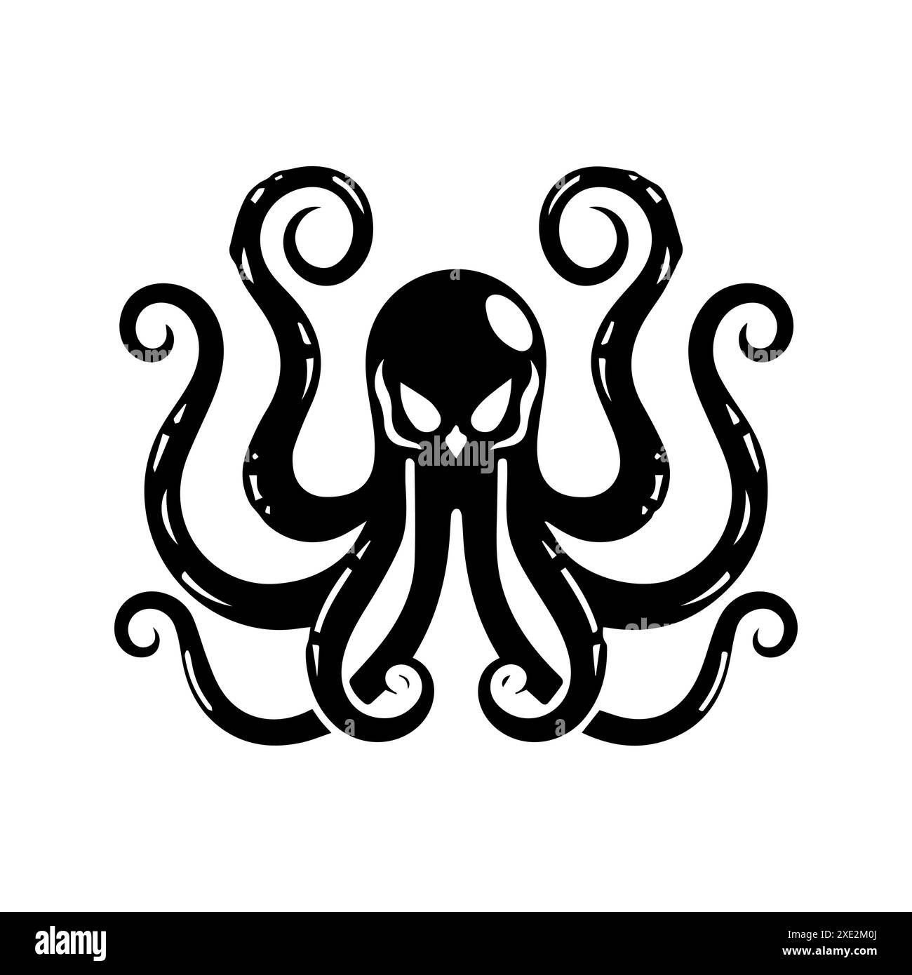 Icône Hydra ou symbole de ligne moderne. Dessin au trait vectoriel et conception d'icône avec contour audacieux. Noir et blanc Pixel Perfect symbole minimaliste blanc isolé Illustration de Vecteur