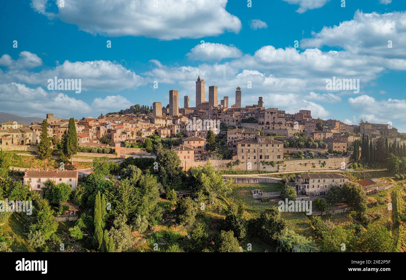 Vue aérienne an San Gimignano. Toscane, Italie Banque D'Images