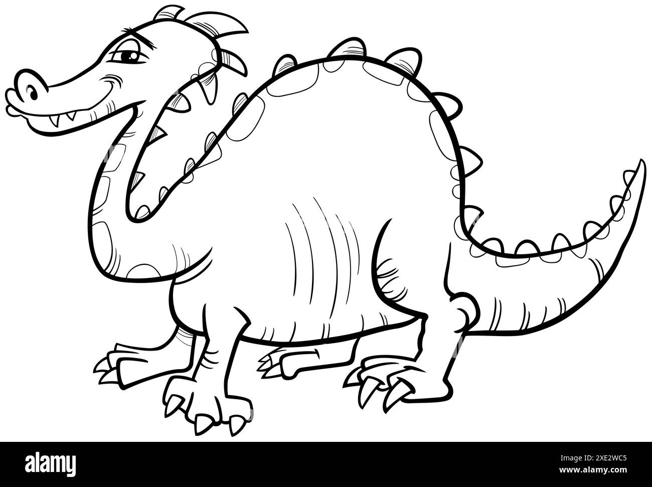 Dessin animé dragon fantasy comique personnage coloriage Banque D'Images