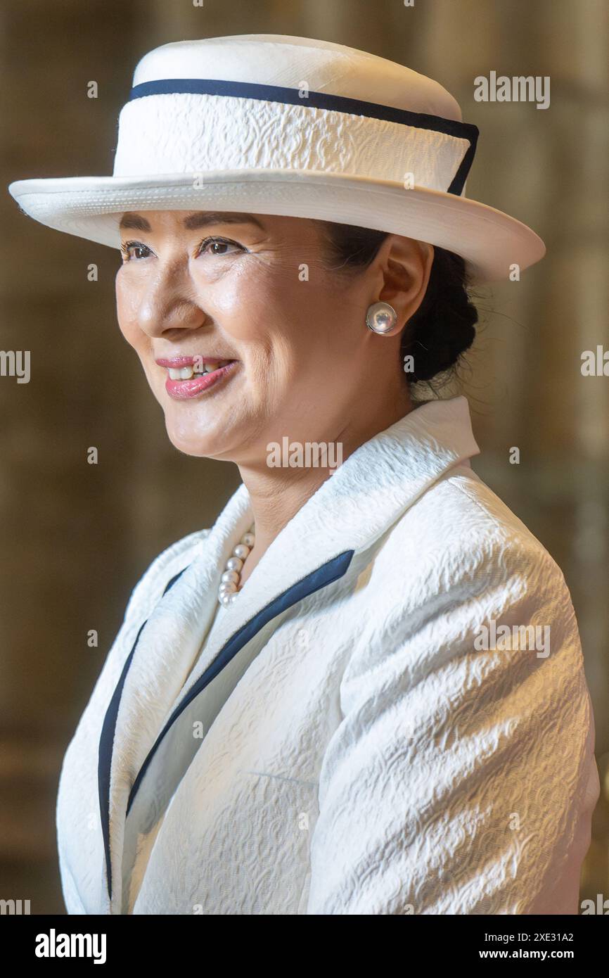 Londres, Royaume-Uni. 25 juin 2024. L'impératrice Masako et l'empereur Naruhito du Japon visitent l'abbaye de Westminster le premier jour d'une visite d'État de trois dates au Royaume-Uni. Londres, Royaume-Uni. 25 juin 2024. A A Gill/Alamy Live News Banque D'Images