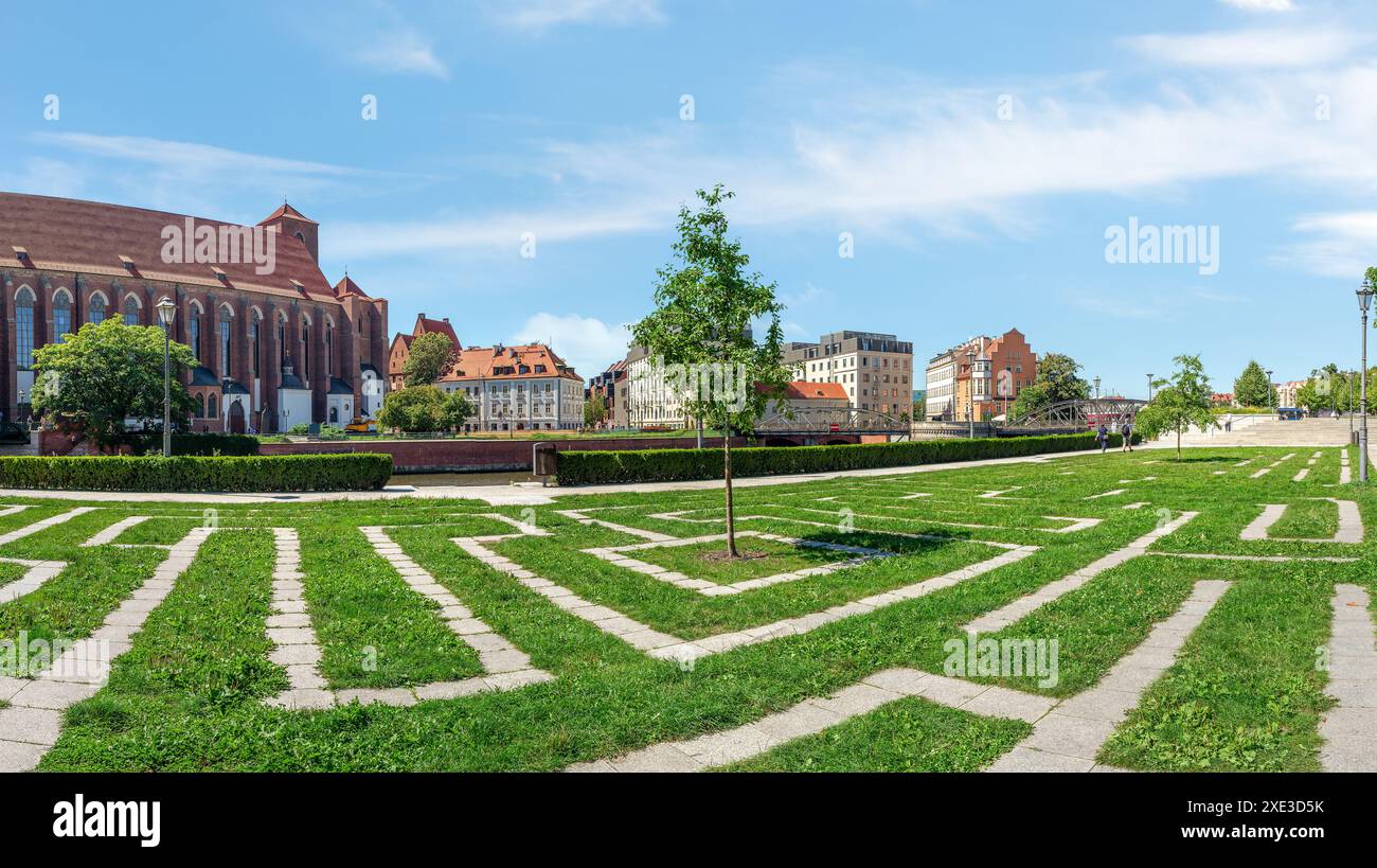 Labyrinthe d'herbe à Wroclaw Banque D'Images