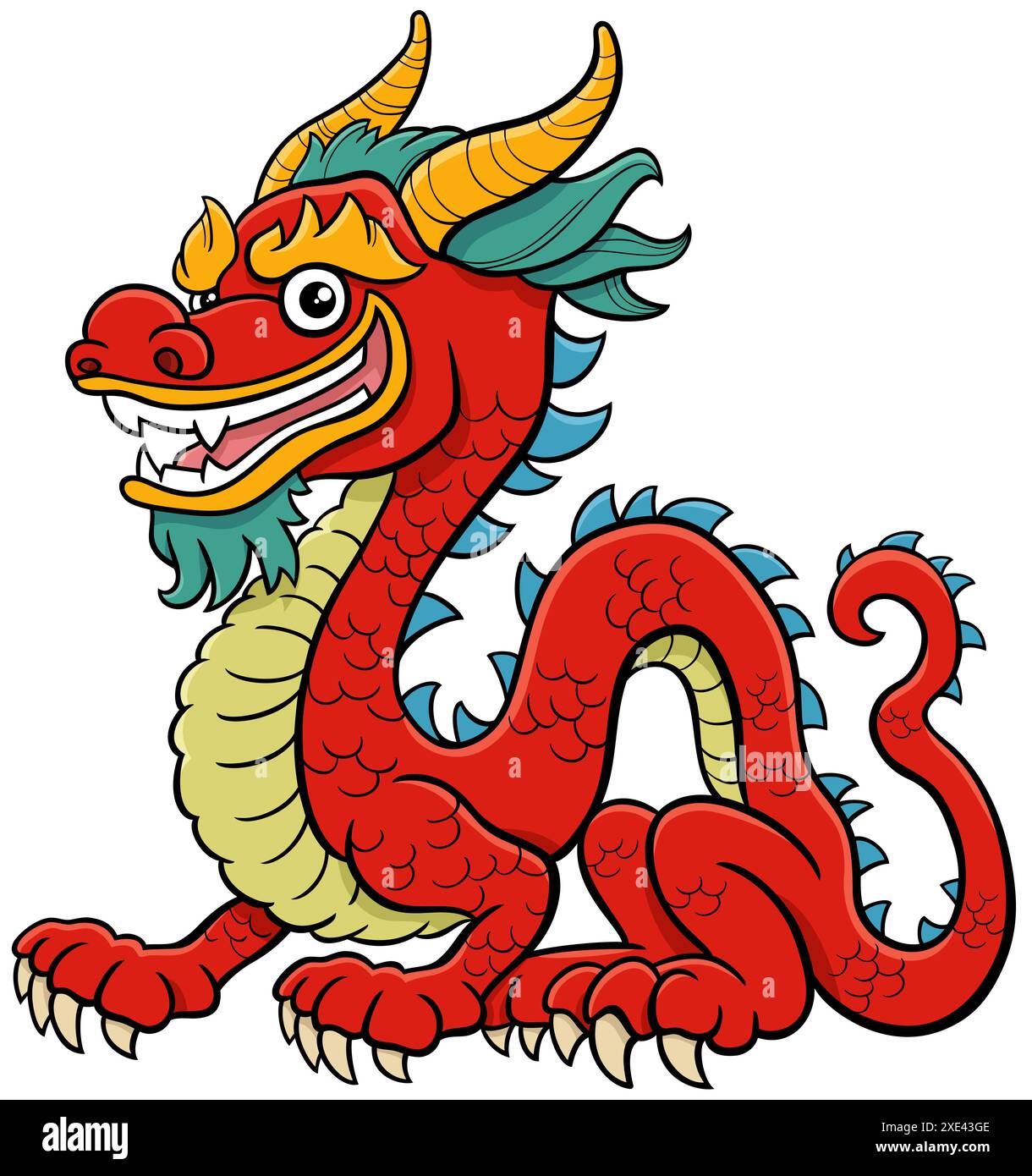 Personnage de fantaisie de dragon chinois de dessin animé Banque D'Images