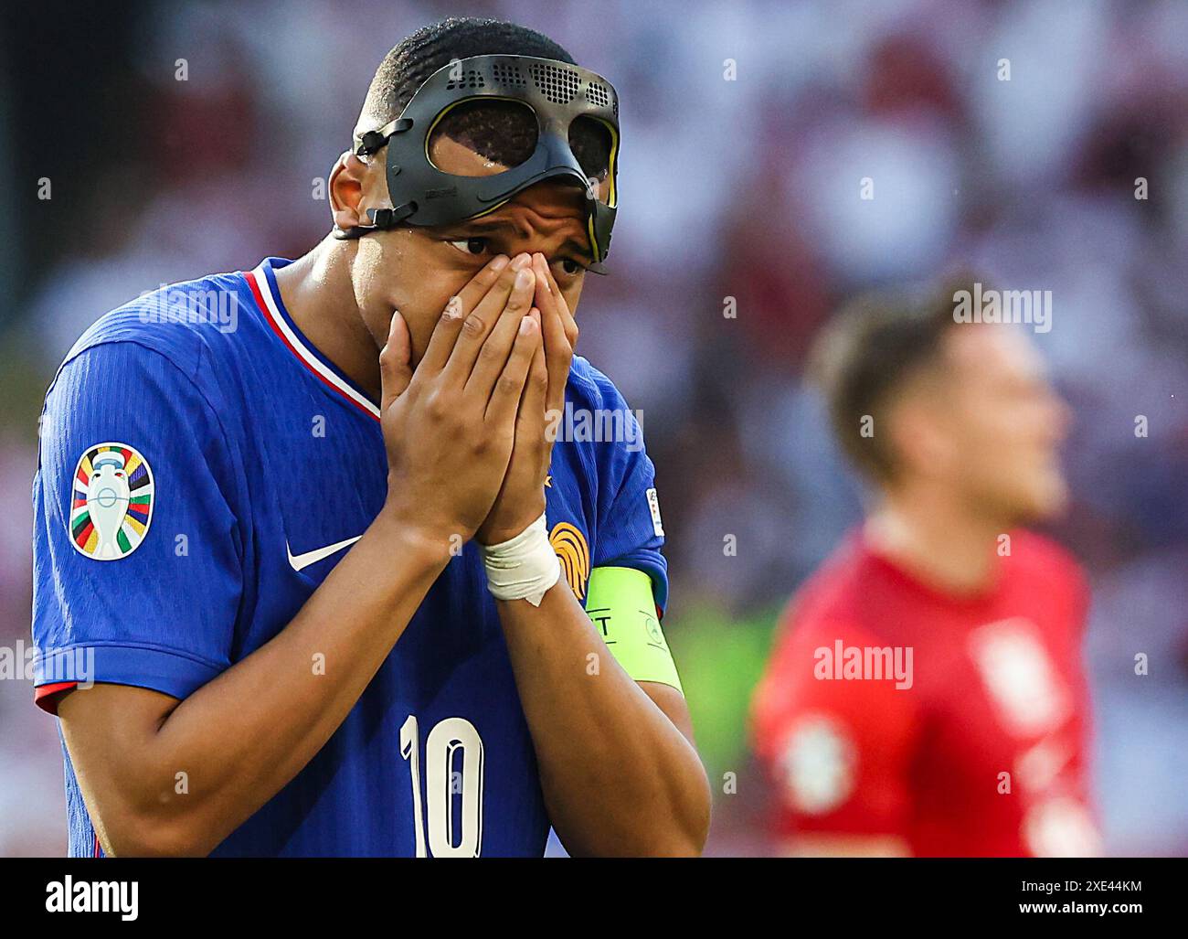 Dortmund, Allemagne. 25 juin 2024. Kylian Mbappe, de France, réagit lors du match du Groupe d de l'UEFA Euro 2024 entre la France et la Pologne à Dortmund, Allemagne, le 25 juin 2024. Crédit : Zhang Fan/Xinhua/Alamy Live News Banque D'Images