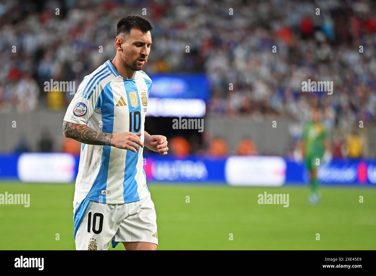 East Rutherford, États-Unis. 25 juin 2024. Lionel Messi, de l'Argentine, lors du match du CONMEBOL Copa America Group A entre le Chili et l'Argentine, au MetLife Stadium, à East Rutherford, aux États-Unis, le 25 juin. Photo : Rodrigo Caillaud/DiaEsportivo/Alamy Live News crédit : DiaEsportivo/Alamy Live News Banque D'Images