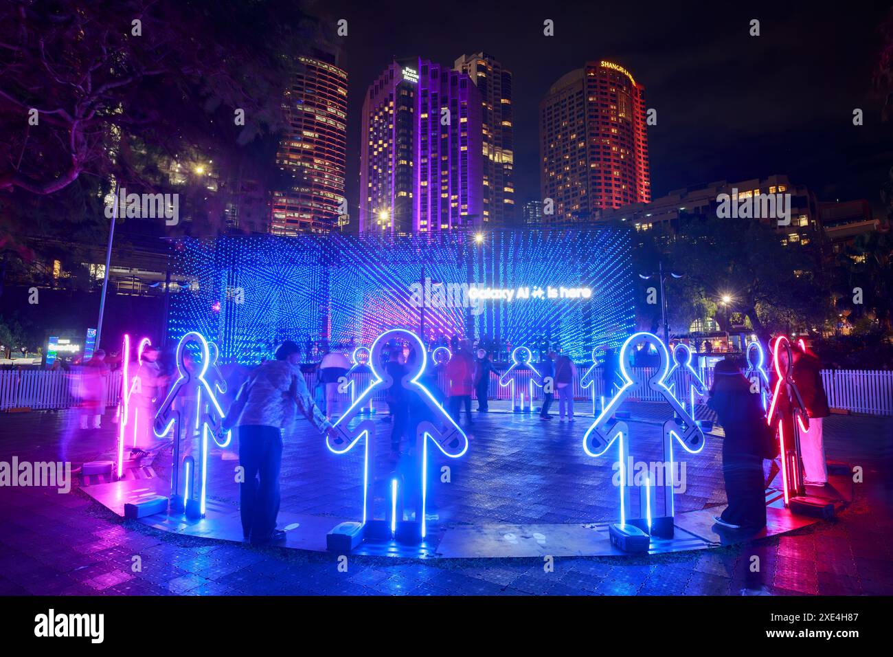 Le « Chorus of Light » de Samsung est présenté au festival annuel de l'éclairage Vivid Sydney à Sydney, en Australie Banque D'Images