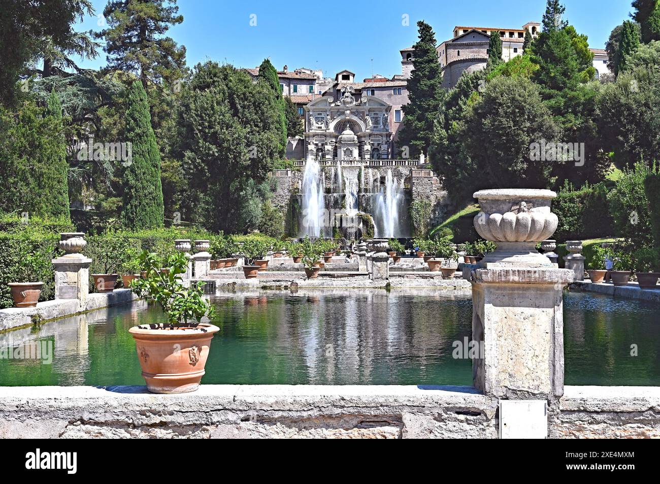 Parc at Villa Â Este, Tivoli, Lazio, Italie Banque D'Images