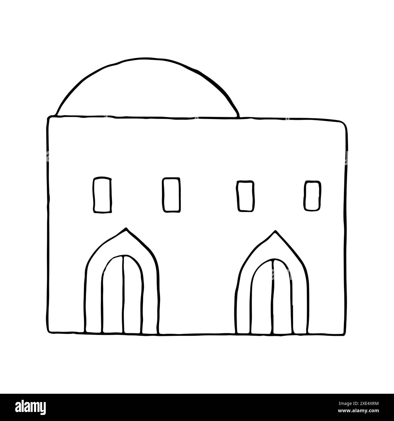 Maison arabe simple plat architecture du moyen-Orient Illustration de Vecteur