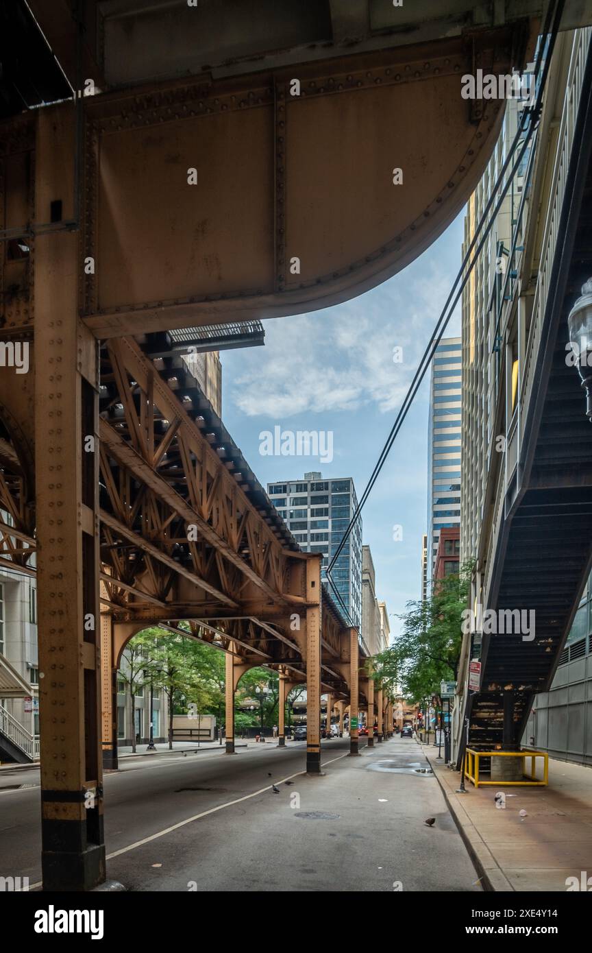 Ville de chicago illinois chemin de fer ou station de métro Banque D'Images