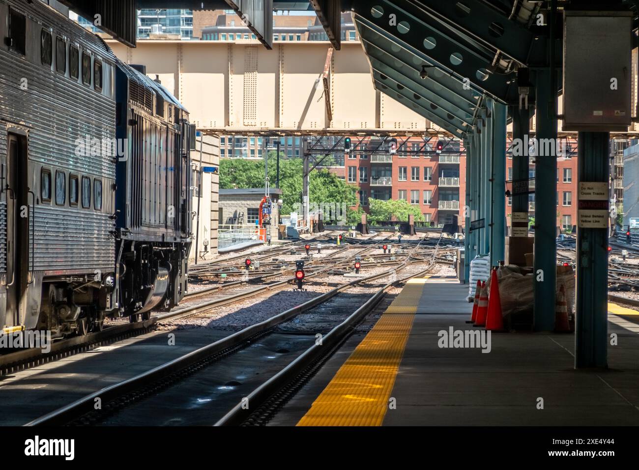 Ville de chicago illinois chemin de fer ou station de métro Banque D'Images