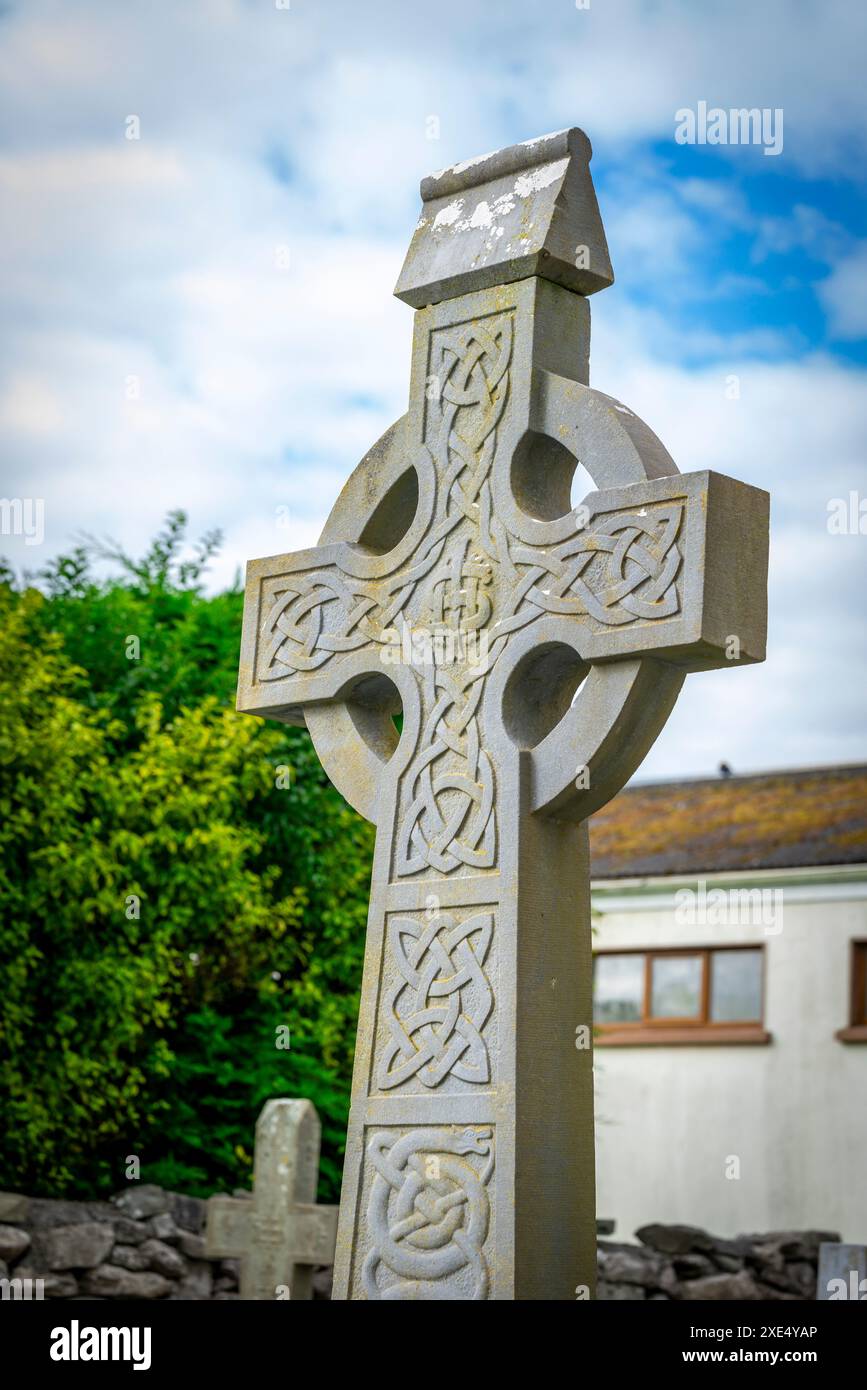 Croix celtiques dans le cimetière Banque D'Images