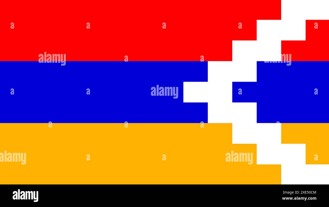 Drapeau du Haut-Karabakh. Drapeau du territoire du Caucase Nagorno-Karabakh. symbole du territoire contesté Banque D'Images