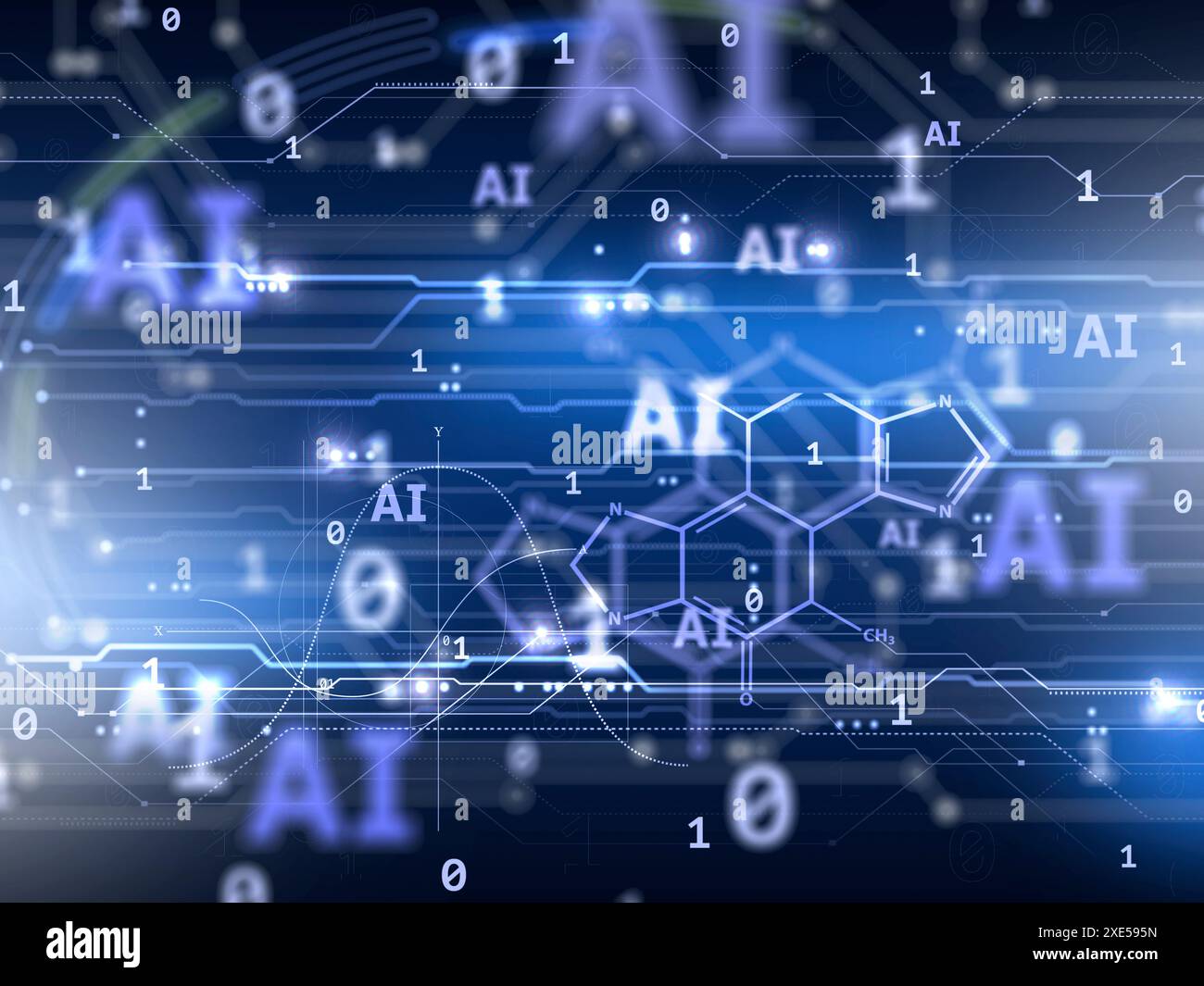 Espace d'analyse entourant ai Banque D'Images