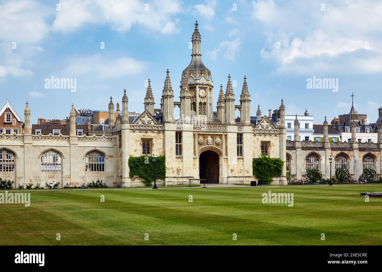 Gatehouse contenant la loge des porteurs pour King's College. Université de Cambridge. Royaume-Uni Banque D'Images