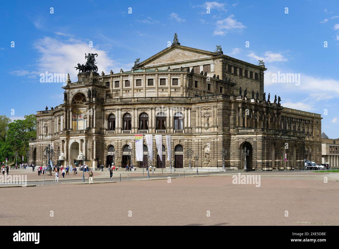 Semperoper, opéra de la cour royale de Saxe, Dresde, Saxe, Allemagne Banque D'Images