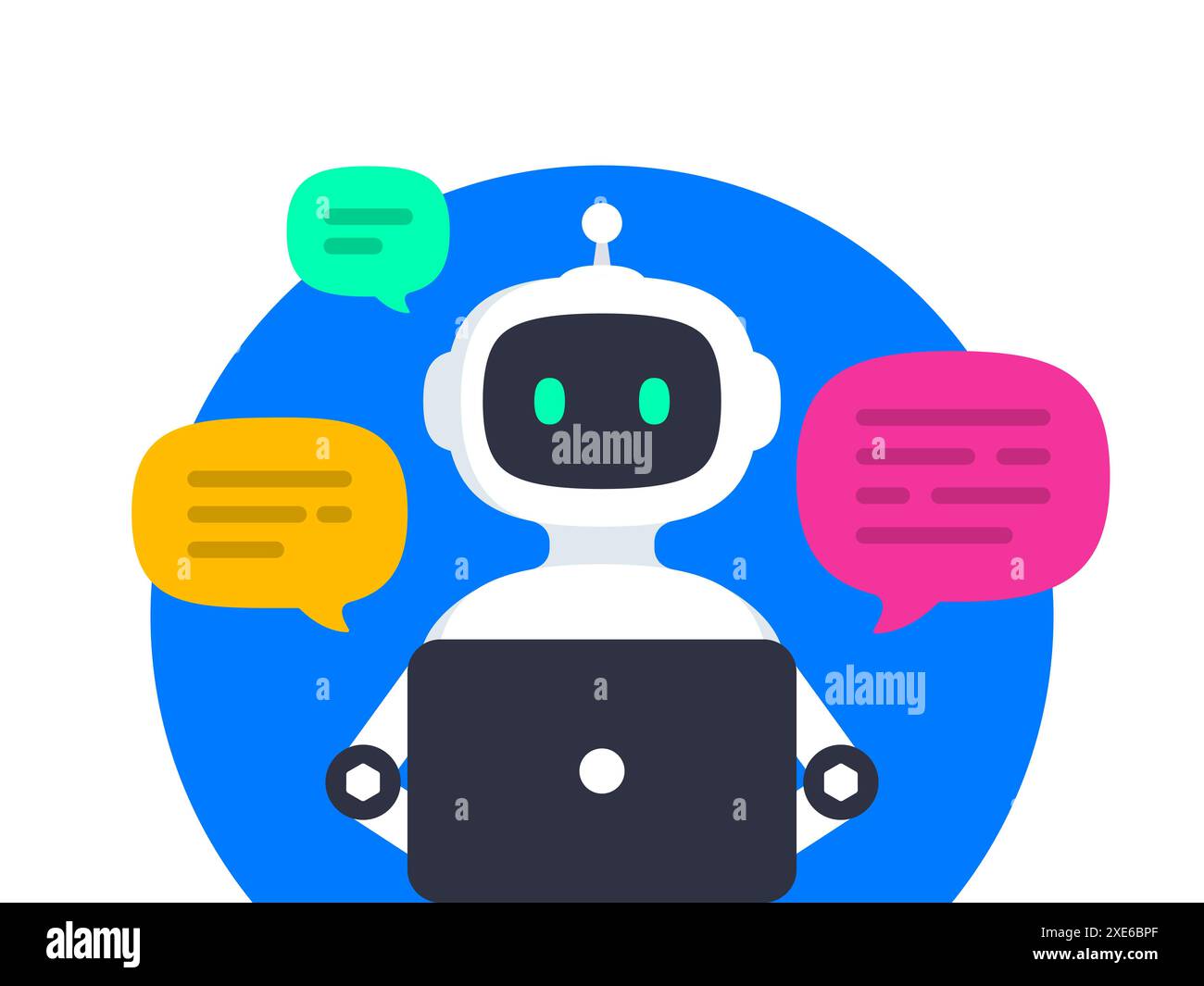 Chatbot avec concept de bulles de parole Illustration de Vecteur