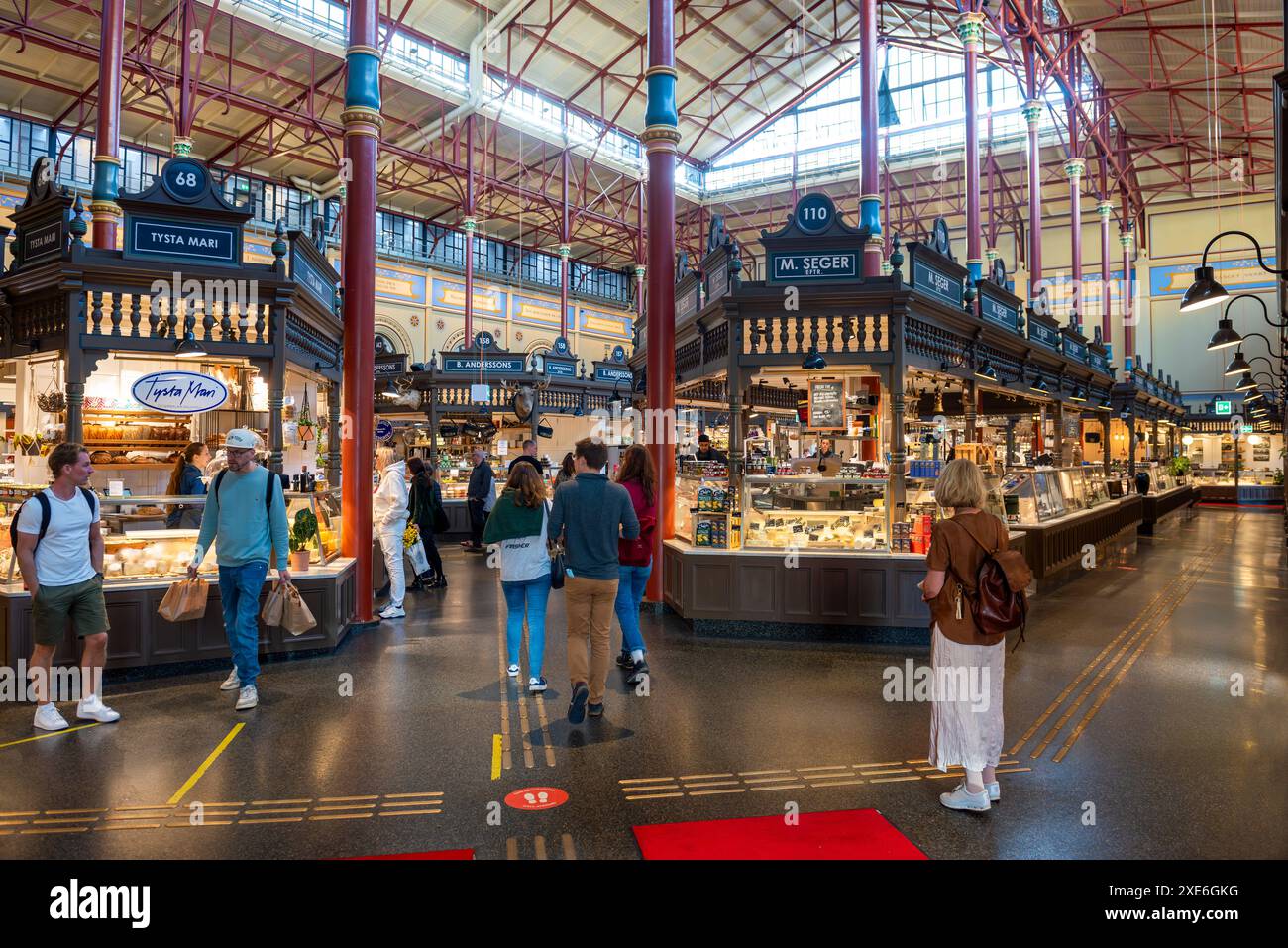 Östermalms saluhall, marché alimentaire intérieur de Östermalmshallen, Stockholm, Suède Banque D'Images