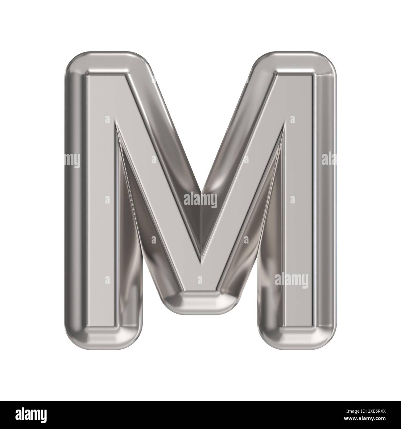 Police acier lettre M 3D. Banque D'Images