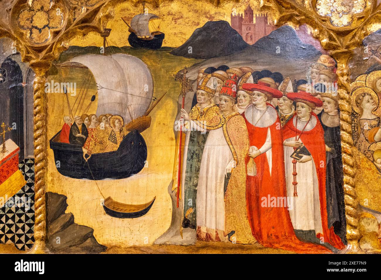 Fragment de predella du retable de Santa Ursula Banque D'Images