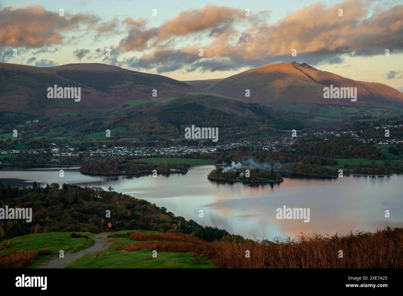 Vue depuis Cat Bells sur Derwentwater, près de Keswick, Lake District National Park, site du patrimoine mondial de l'UNESCO, Cumbria, Angleterre, Royaume-Uni, Europe Banque D'Images