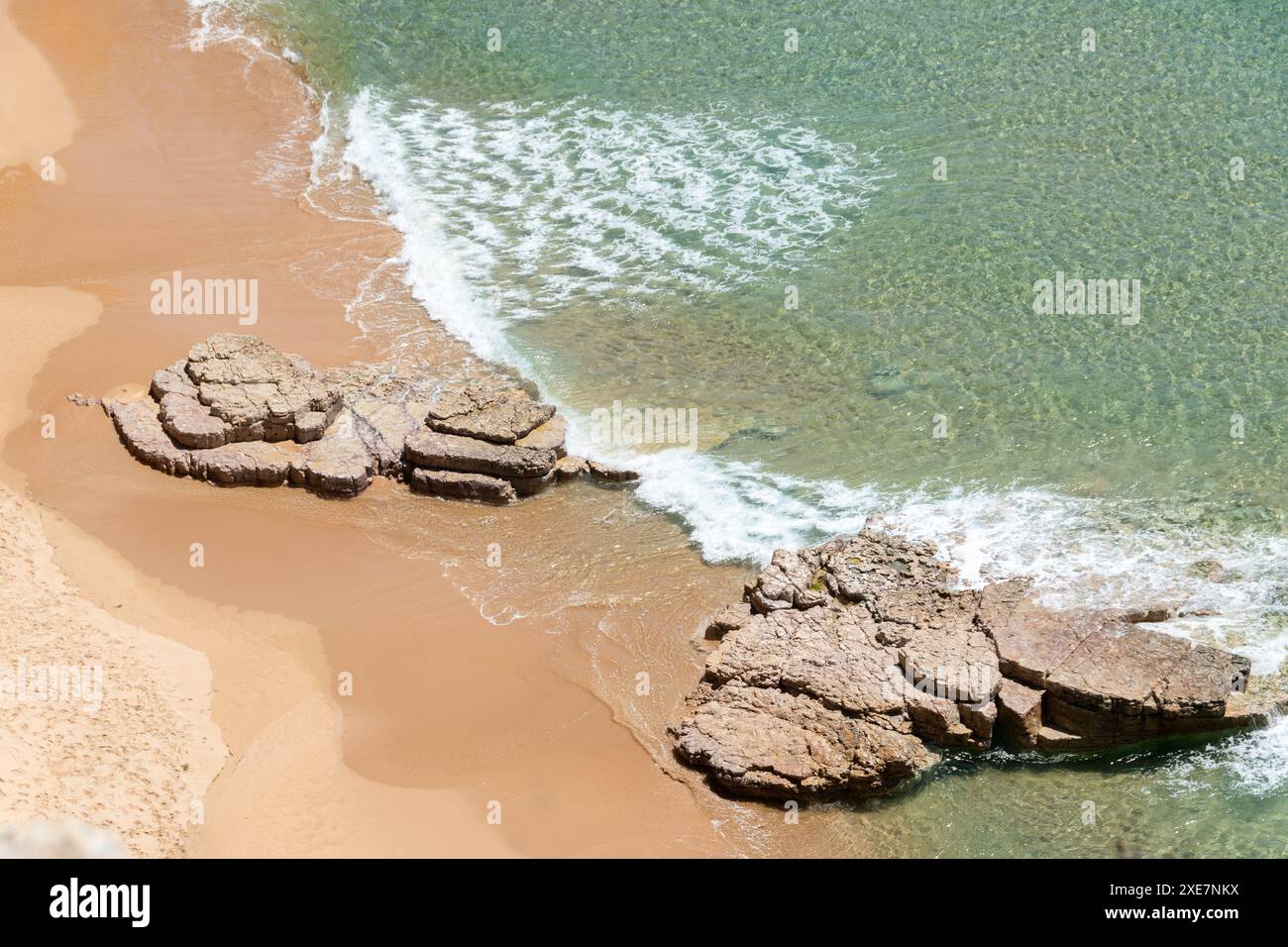 Fantastique détail d'une plage dans l'Algarve, portugal Banque D'Images