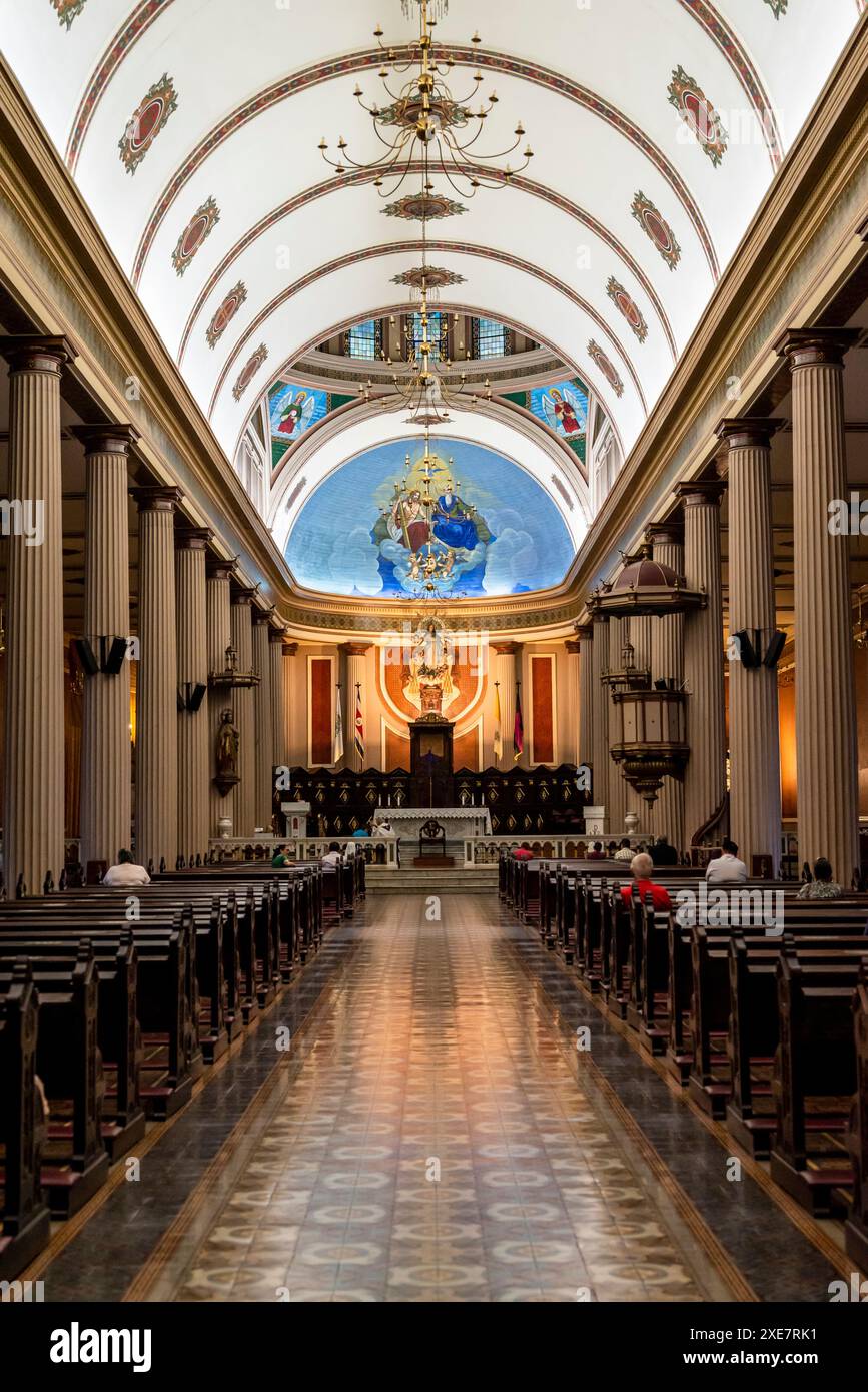 Cathédrale basilique de Joseph, une grande église catholique romaine dans le centre-ville, San José, Costa, Rica Banque D'Images