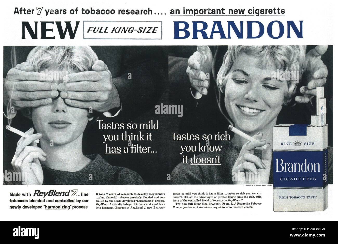 1962 Brandon Reyblend cigarettes annonce Banque D'Images