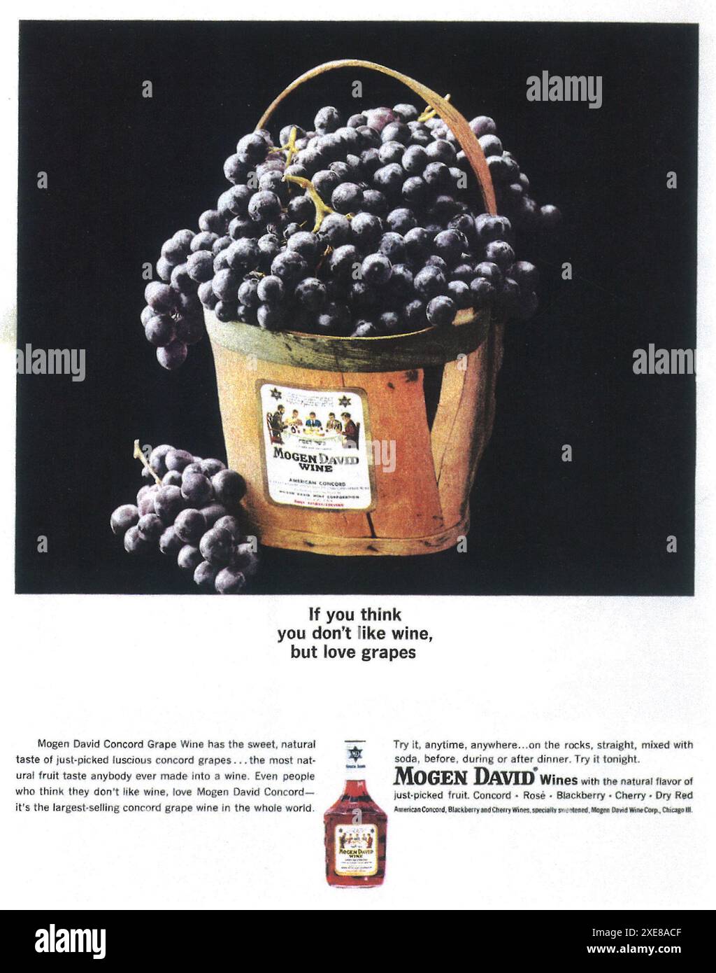 1965 Mogen David Concord Grape Wine ad Banque D'Images