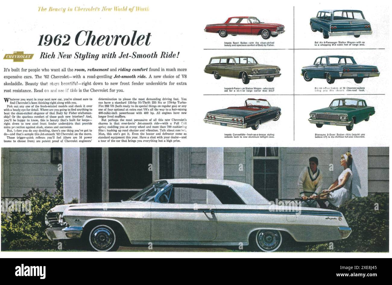 Publicité sur le coupé-familiale Impala Sport 1962 de Chevrolet Banque D'Images