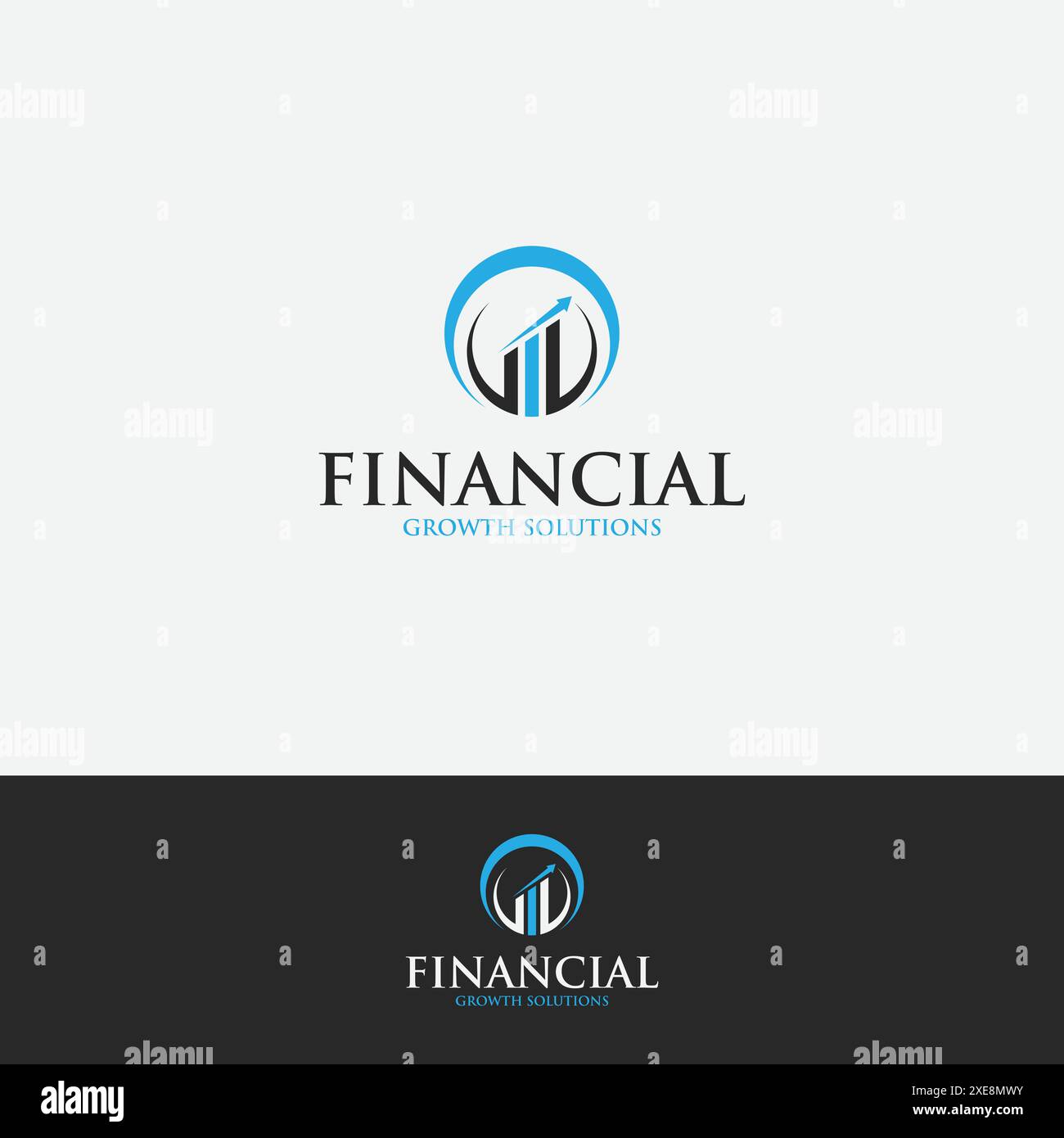 Modèle de conception de logo solutions de croissance financière. Illustration de Vecteur