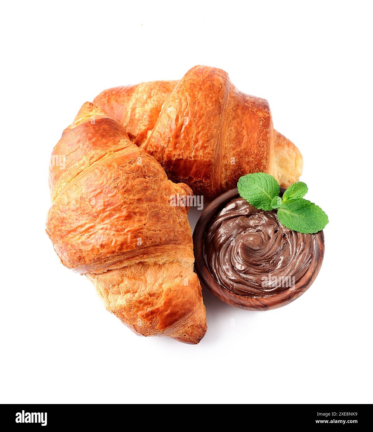 Croissants français au chocolat et à la menthe Banque D'Images