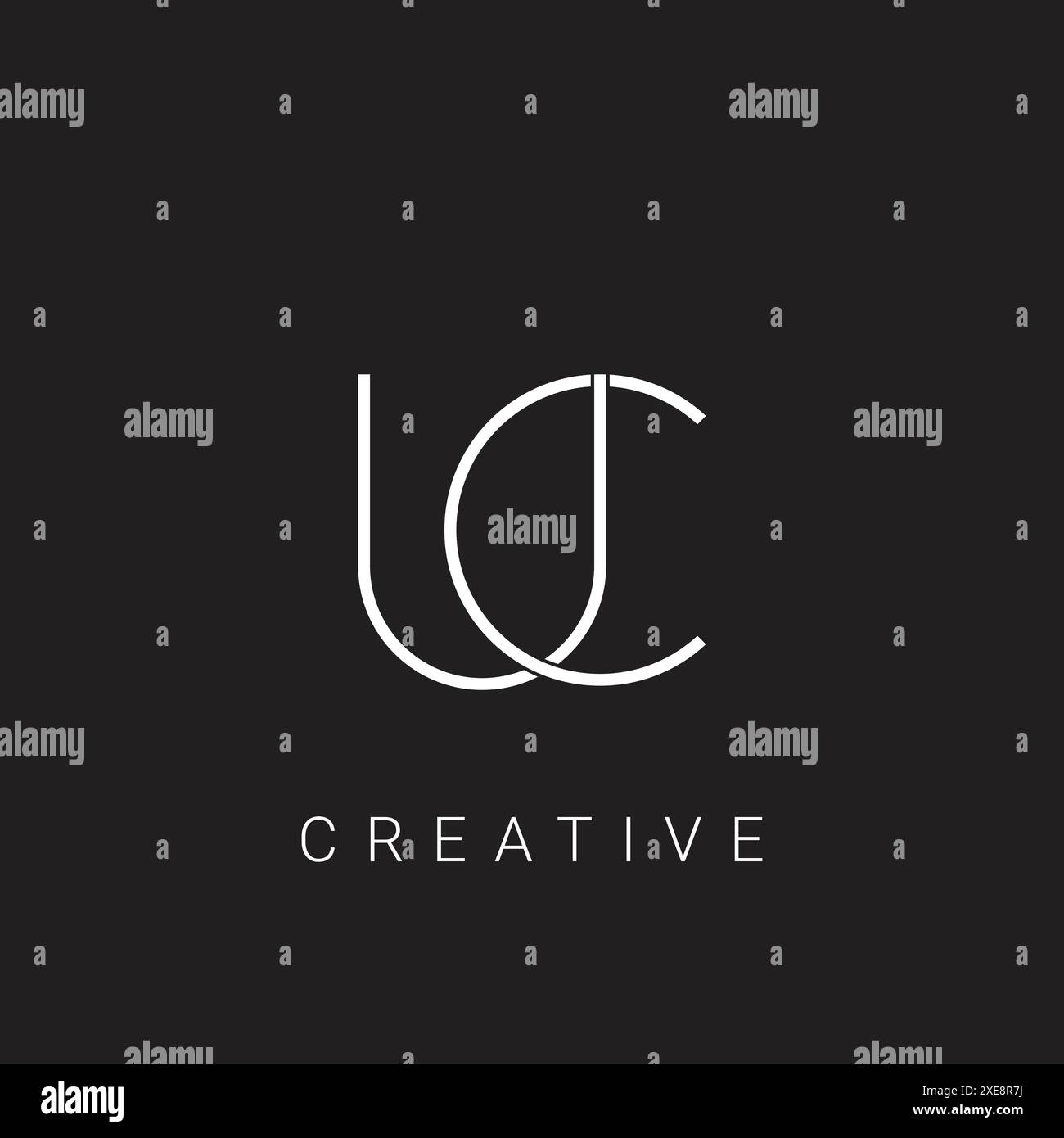 Initiales abstraites lettre monogramme UC CU texte alphabet logo design. Illustration de Vecteur