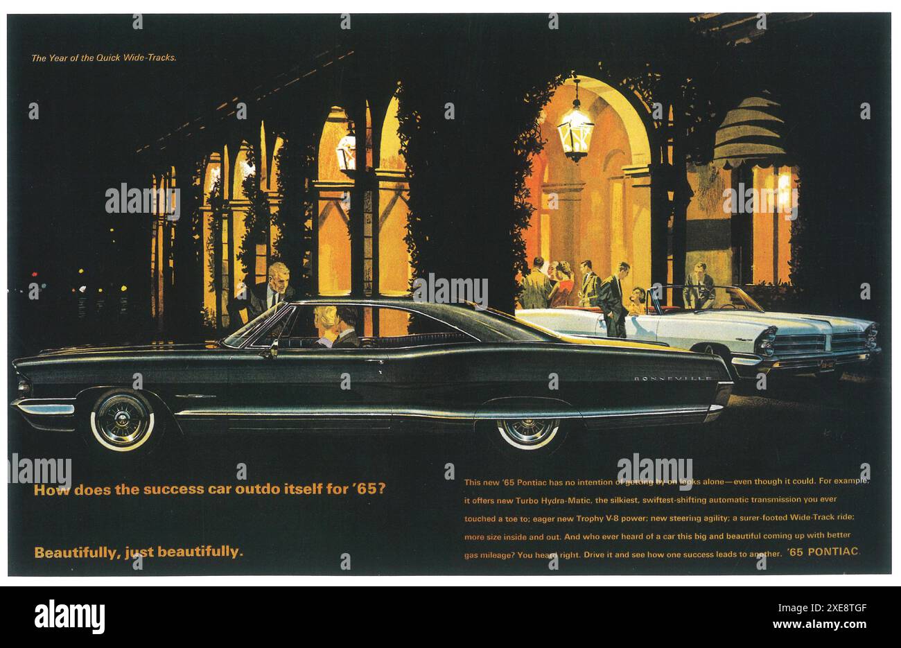 Publicité Pontiac Bonneville 1965 pour toit rigide et cabriolet Banque D'Images