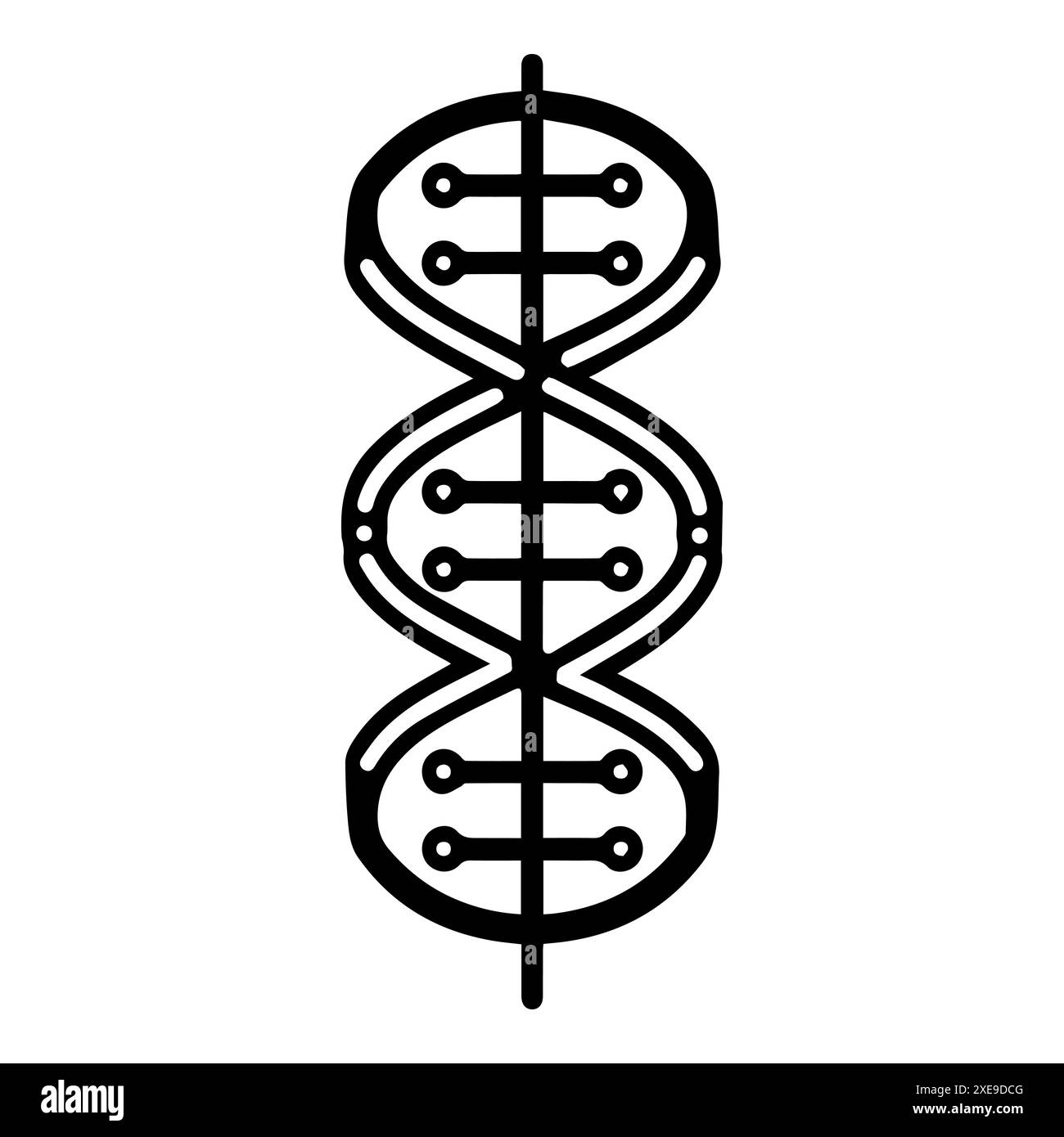 icône génétique ou symbole de ligne moderne. Dessin au trait vectoriel et conception d'icône avec contour audacieux. Noir et blanc Pixel Perfect symbole minimaliste isolé whi Illustration de Vecteur