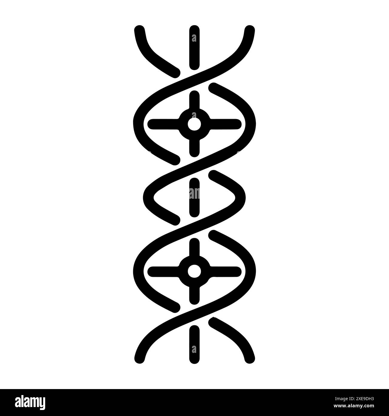 icône génétique ou symbole de ligne moderne. Dessin au trait vectoriel et conception d'icône avec contour audacieux. Noir et blanc Pixel Perfect symbole minimaliste isolé whi Illustration de Vecteur