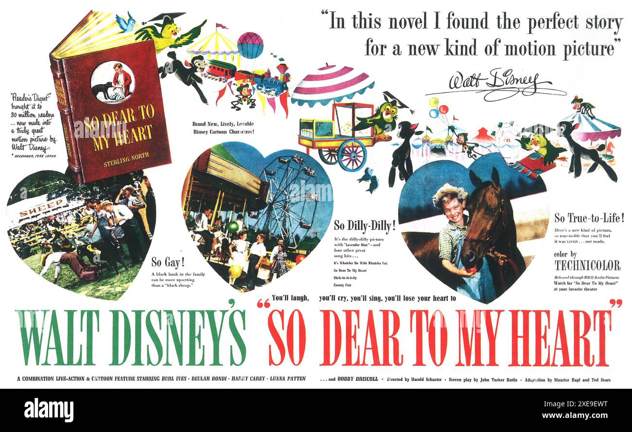 1948 si chère à mon cœur affiche du film musical de Walt Disney Banque D'Images