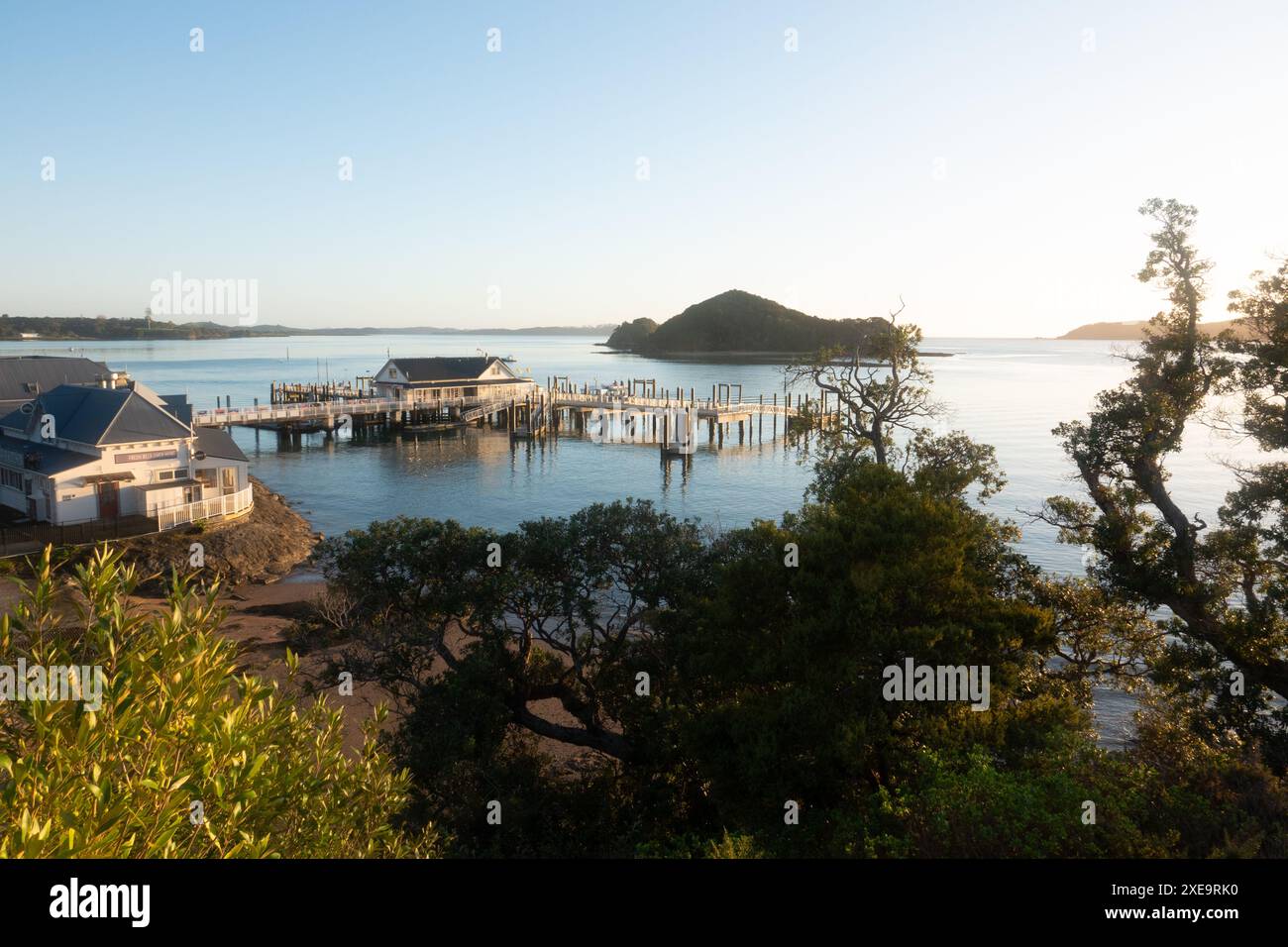 Tôt le matin à Paihia, Baie des Îles, Nouvelle-Zélande Banque D'Images