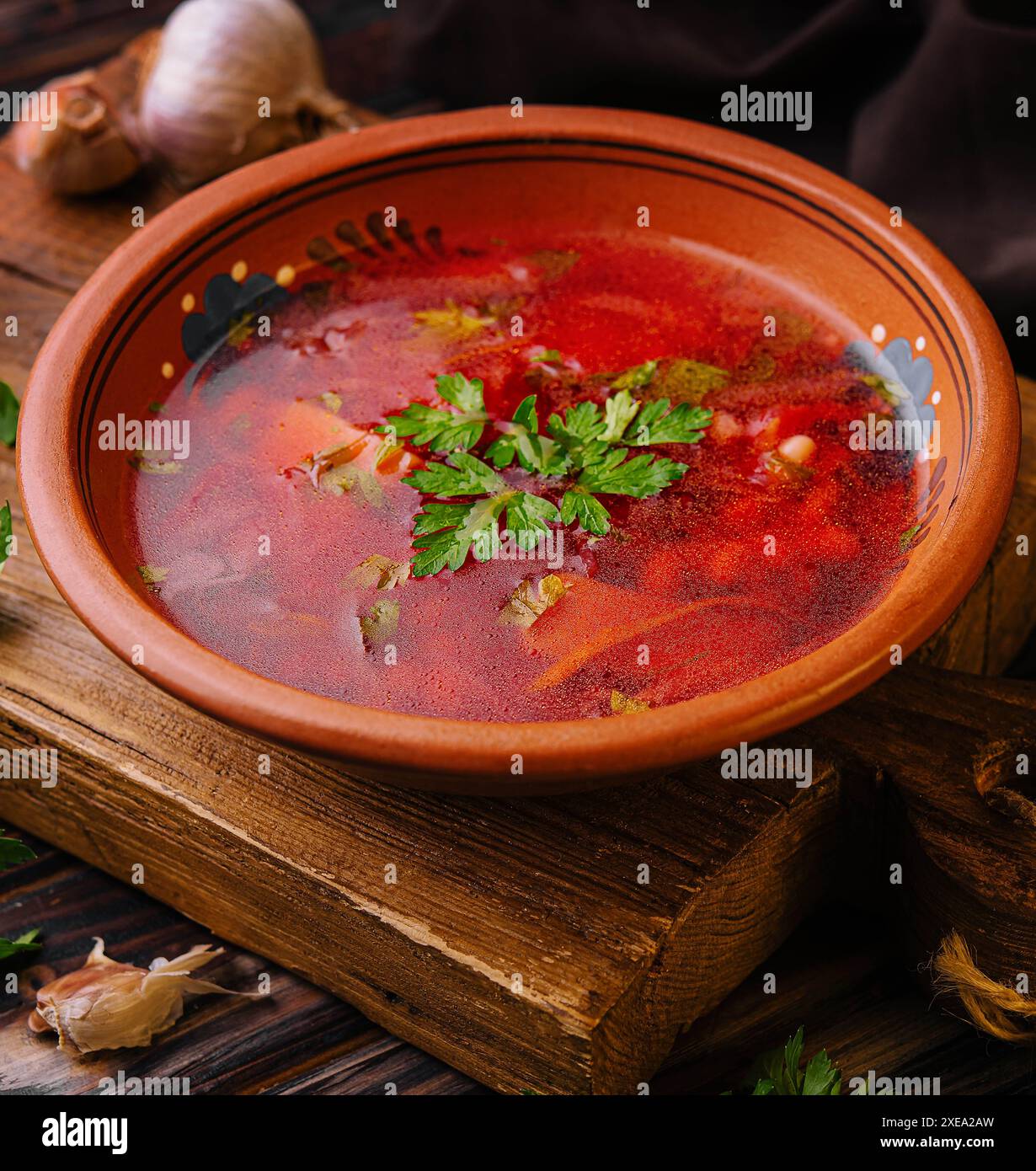 Borsch ukrainien de la cuisine nationale Banque D'Images