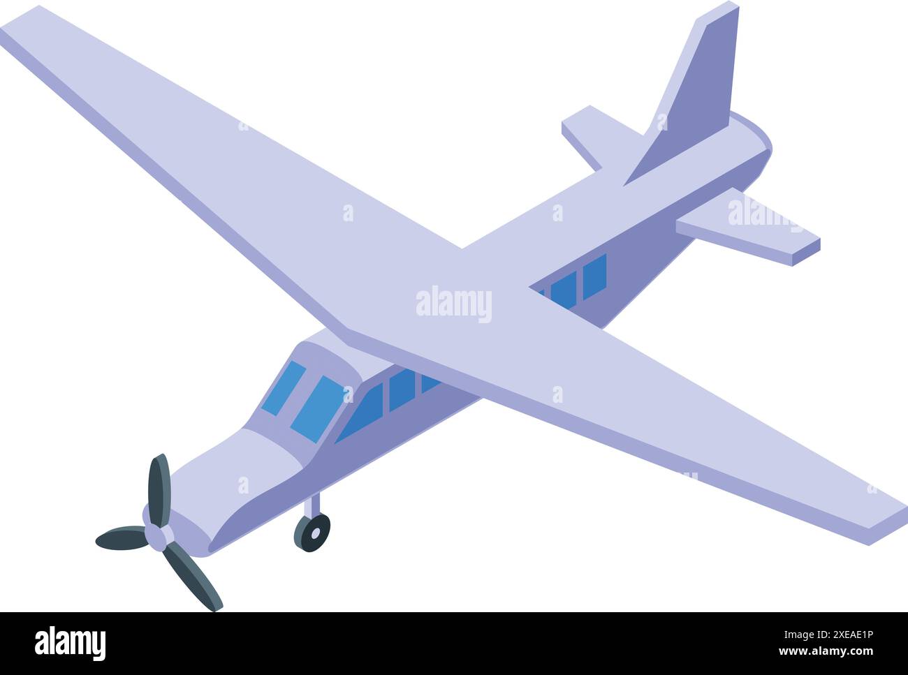 Avion léger volant dans le ciel, symbole du voyage et de l'aventure Illustration de Vecteur