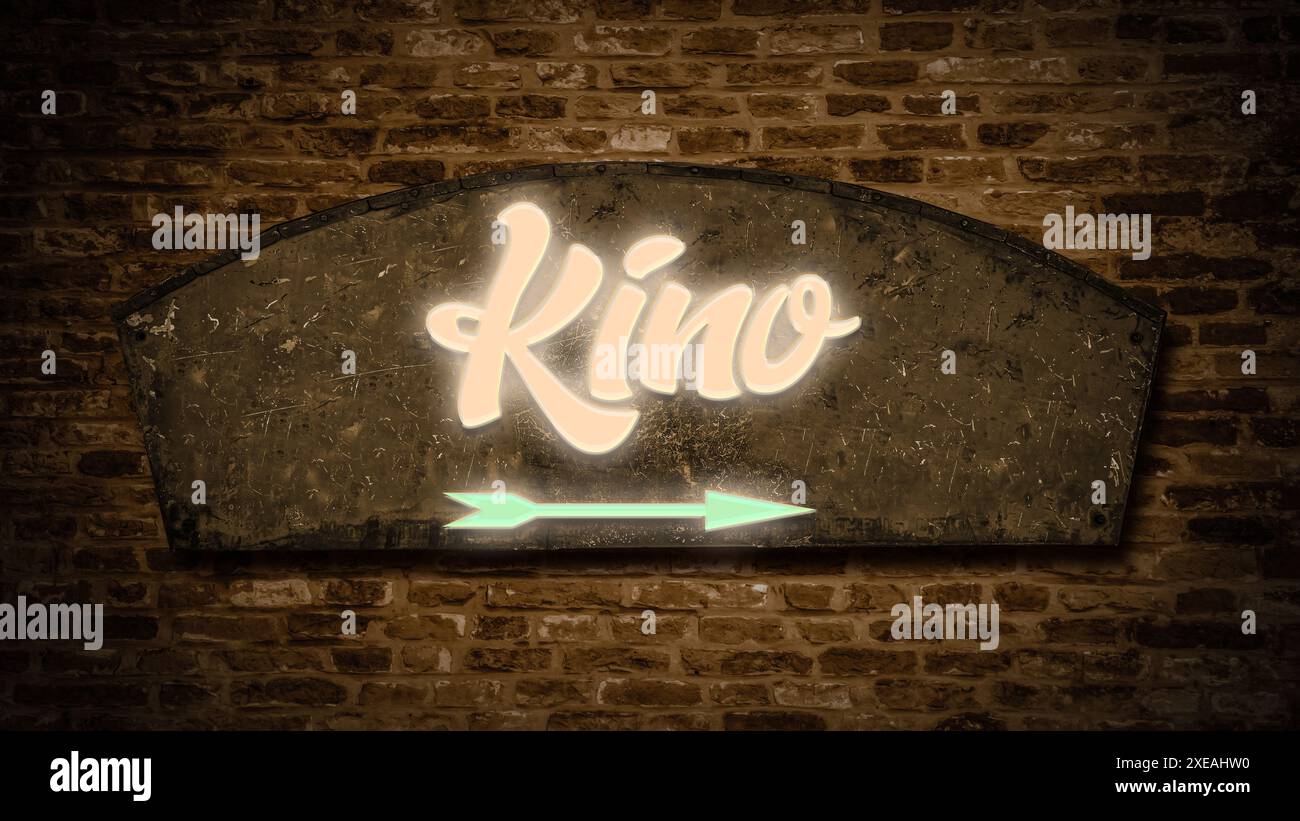 Panneaux la voie directe au cinéma - Bildmontage Banque D'Images