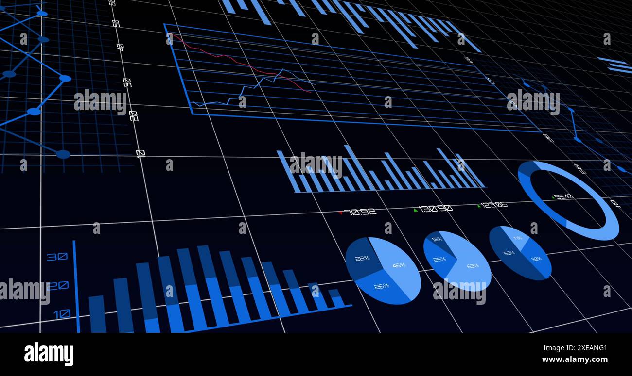 Image des statistiques et du traitement des données financières sur la grille Banque D'Images