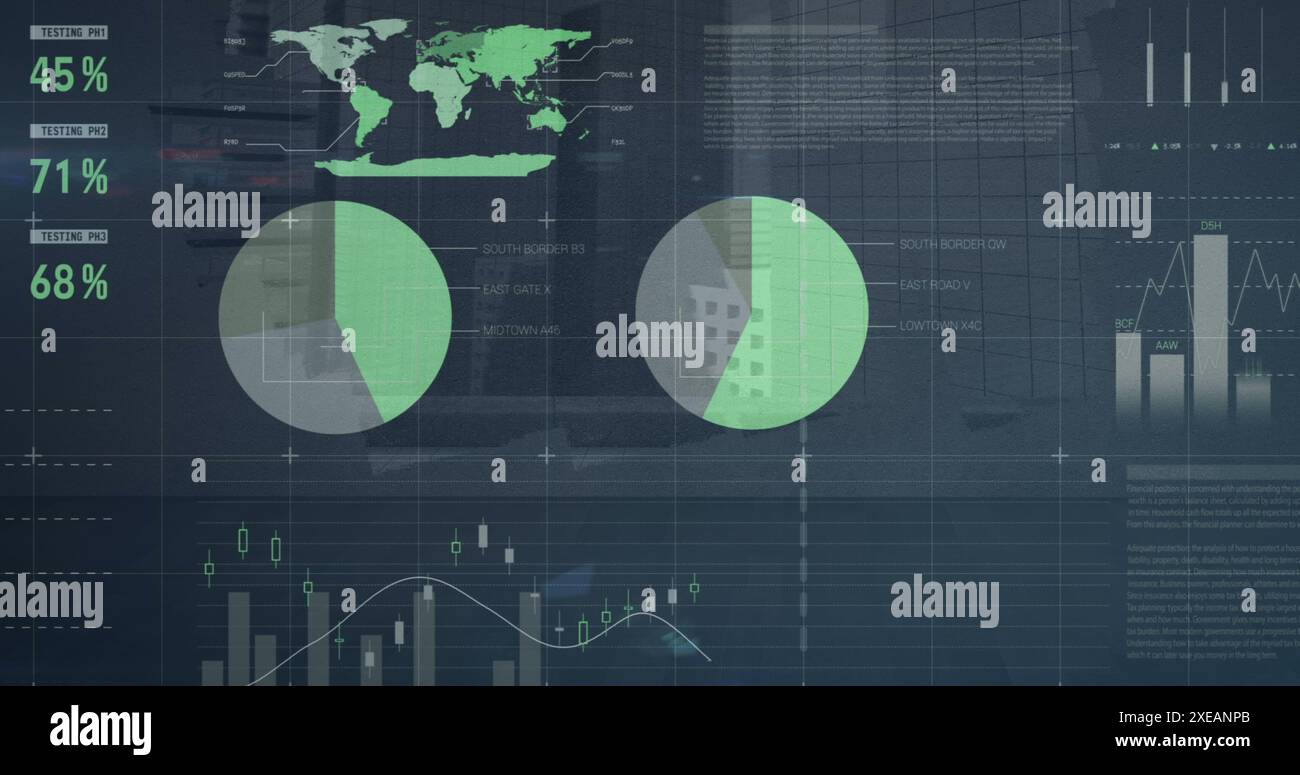 Image du traitement des données financières sur fond gris Banque D'Images