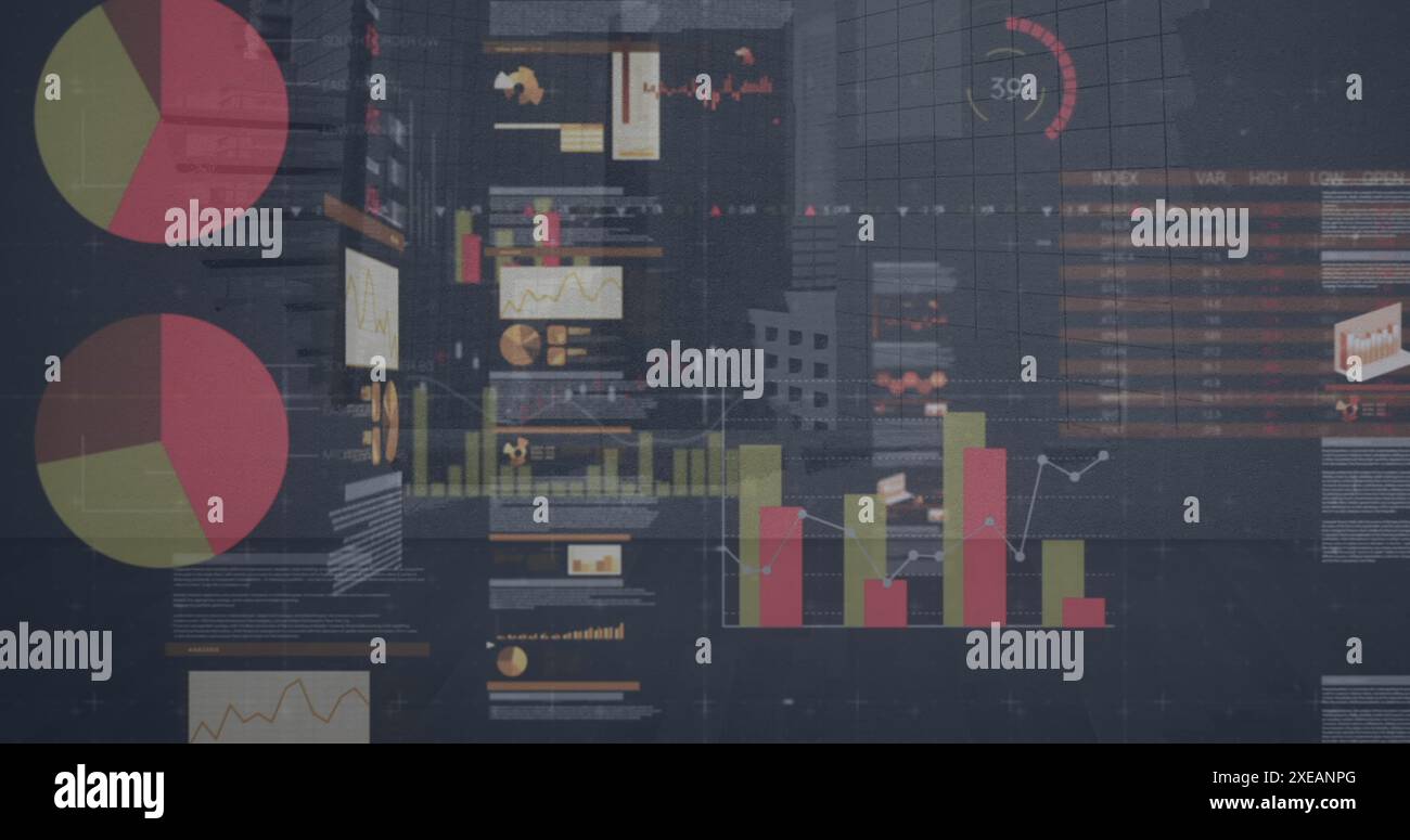 Image du traitement des données financières sur fond gris Banque D'Images