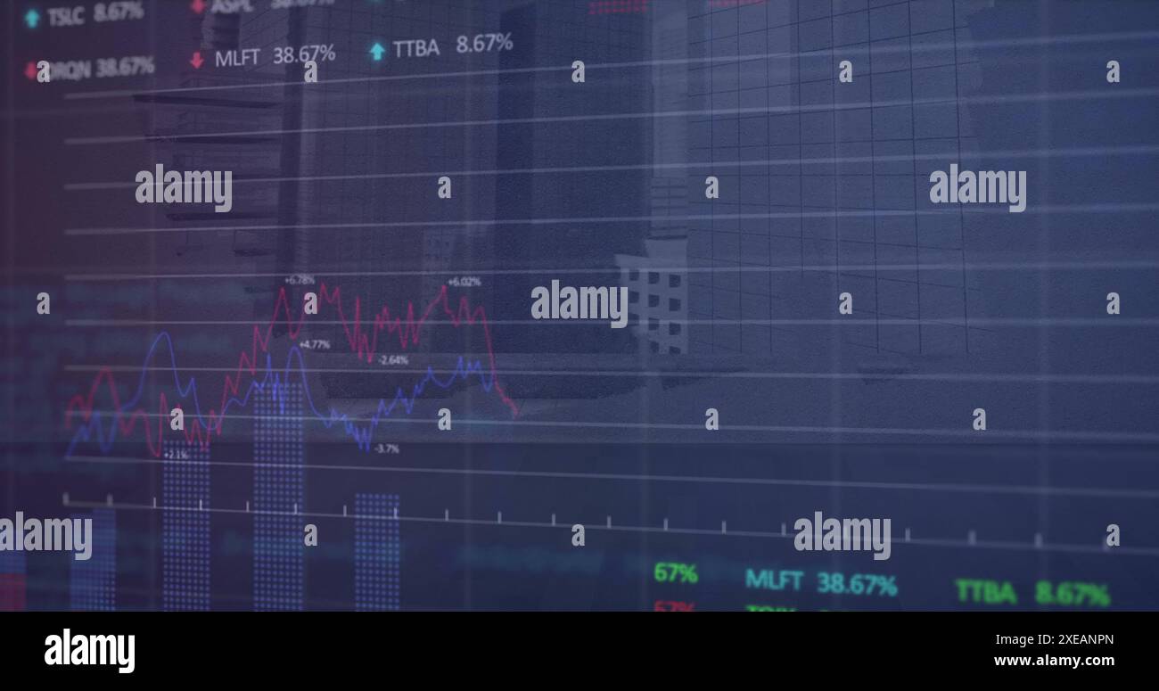Image du traitement des données financières sur fond gris Banque D'Images