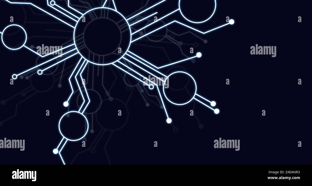 Image du réseau de connexions sur fond sombre, espace de copie Banque D'Images