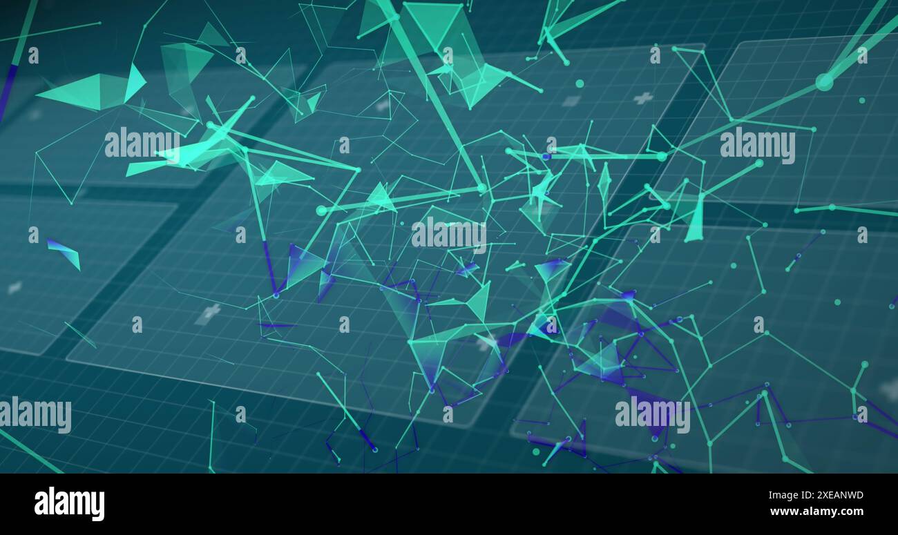 Image du traitement des données sur fond bleu Banque D'Images