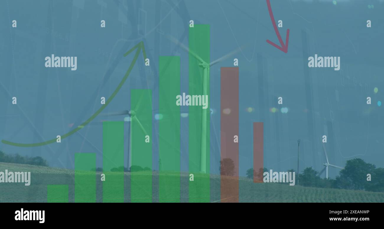 Image du traitement des données sur les éoliennes Banque D'Images