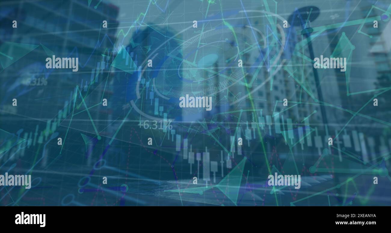 Image du traitement des données sur CityScape Banque D'Images