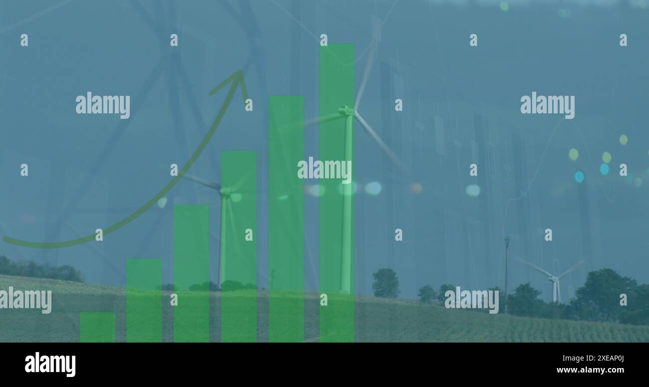 Image du traitement des données sur les éoliennes Banque D'Images