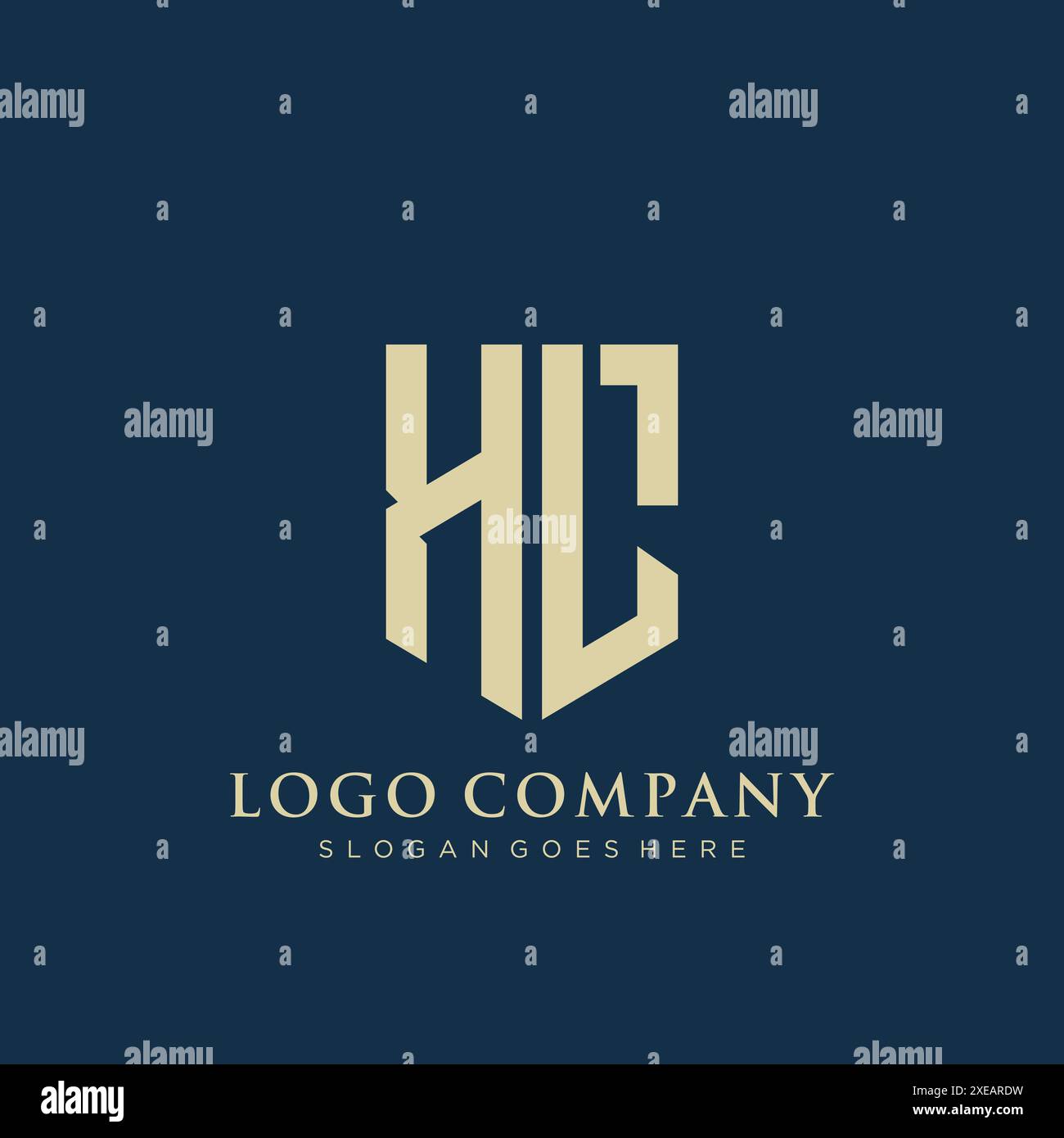 Logo de type bouclier HL. Illustration de Vecteur